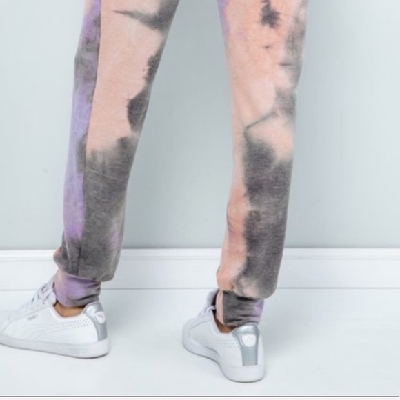 🌪MAUVE CHARCOAL FRENCH TERRY JOGGERS - Picture 3 of 6